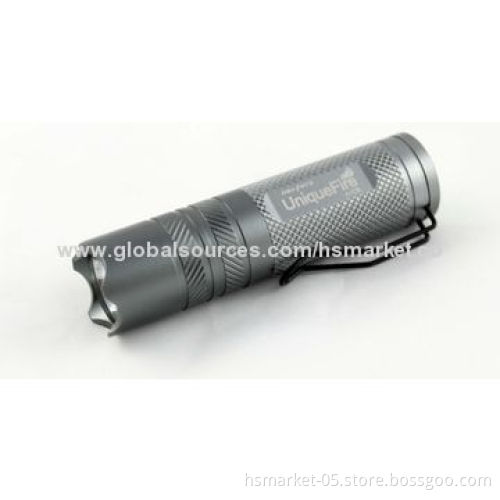 LED Police Flashlight, Cree Q5 LED, 240lm, 1x 16340/1x CR123A, 4 Hours, Pocket ClipNew